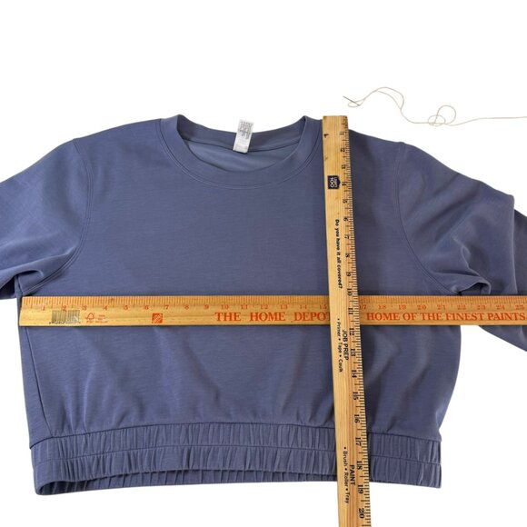 Yogalicious Blue Cropped Sweatshirt Women’s Size L Modal Blend Pullover - Picture 6 of 7